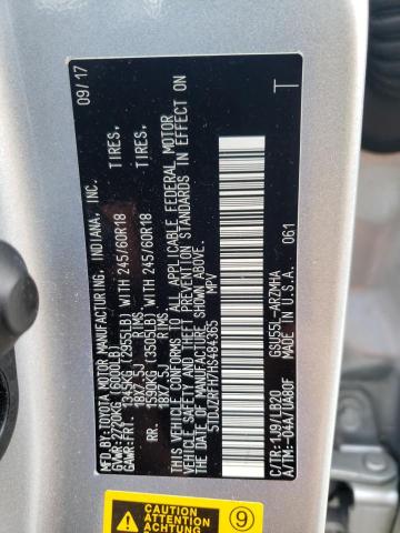 Photo 10 from auction – 2017 TOYOTA HIGHLANDER with VIN 5TDJZRFH7HS484365