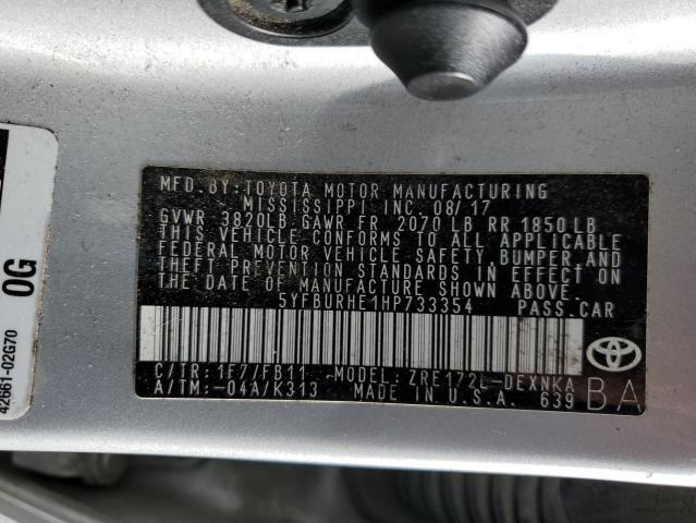 Photo 10 from auction – 2017 TOYOTA COROLLA L with VIN 5YFBURHE1HP733354