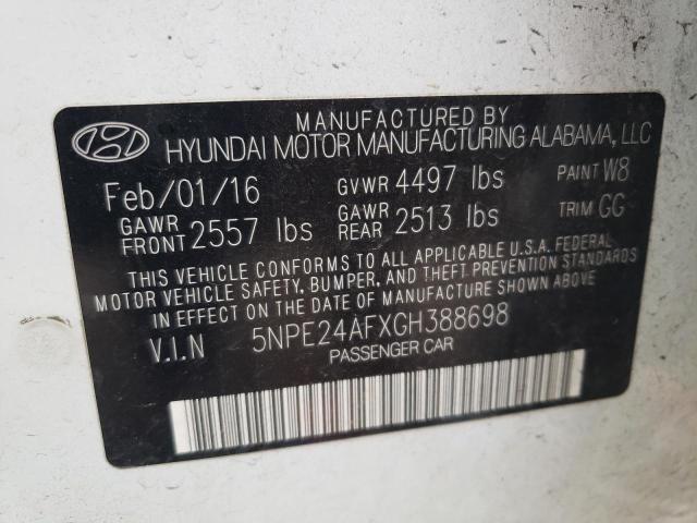 Photo 10 from auction – 2016 HYUNDAI SONATA SE with VIN 5NPE24AFXGH388698