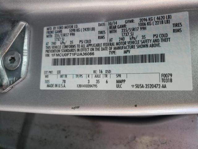Photo 10 from auction – 2015 FORD ESCAPE S with VIN 1FMCU0F71FUA36086