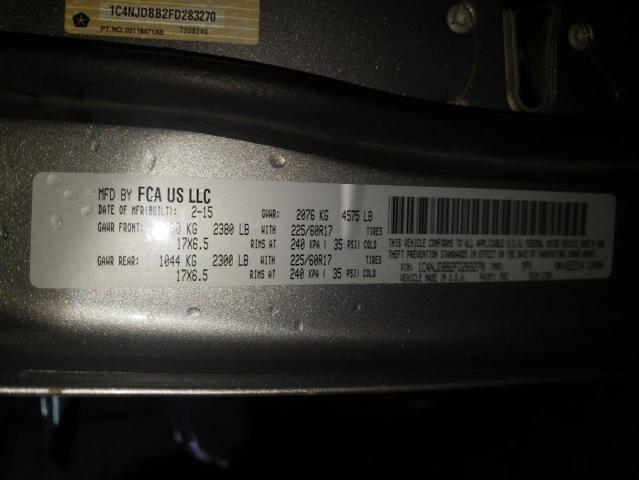 Photo 10 from auction – 2015 JEEP COMPASS SP with VIN 1C4NJDBB2FD283270