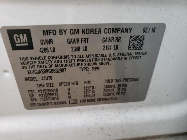 Photo 10 from auction – 2016 BUICK ENCORE with VIN KL4CJASB9GB632907