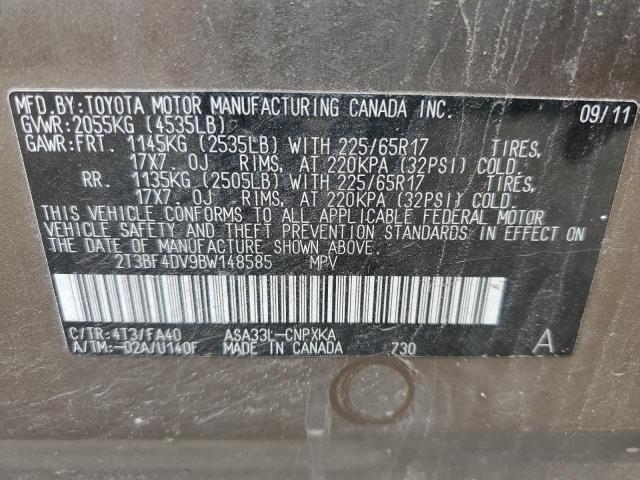 Photo 10 from auction – 2011 TOYOTA RAV4 with VIN 2T3BF4DV9BW148585