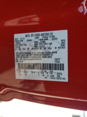 Photo 10 from auction – 2010 FORD RANGER SUP with VIN 1FTKR1ED2APA75727