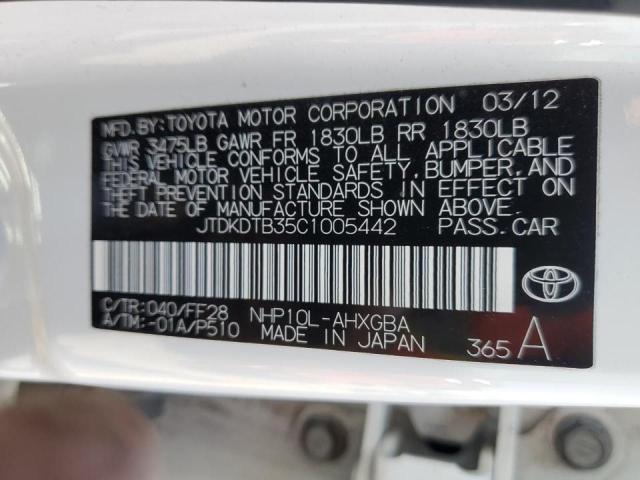 Photo 10 from auction – 2012 TOYOTA PRIUS C with VIN JTDKDTB35C1005442