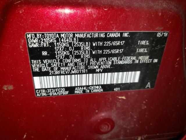 Photo 10 from auction – 2018 TOYOTA RAV4 ADVEN with VIN 2T3RFREV7JW801181