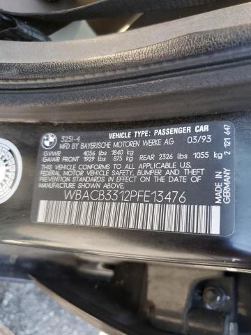 Photo 10 from auction – 1993 BMW 325 I with VIN WBACB3312PFE13476