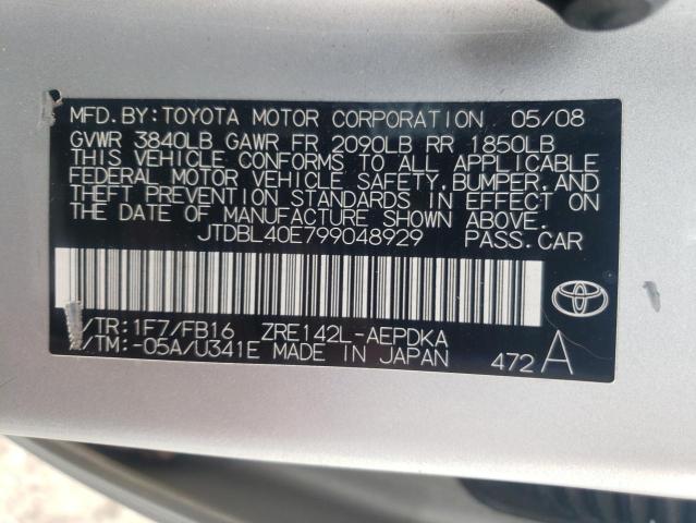 Photo 10 from auction – 2009 TOYOTA COROLLA BA with VIN JTDBL40E799048929