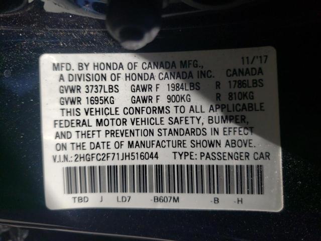 Photo 10 from auction – 2018 HONDA CIVIC EX with VIN 2HGFC2F71JH516044