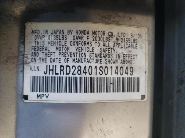 Photo 10 from auction – 2001 HONDA CR-V LX with VIN JHLRD28401S014049