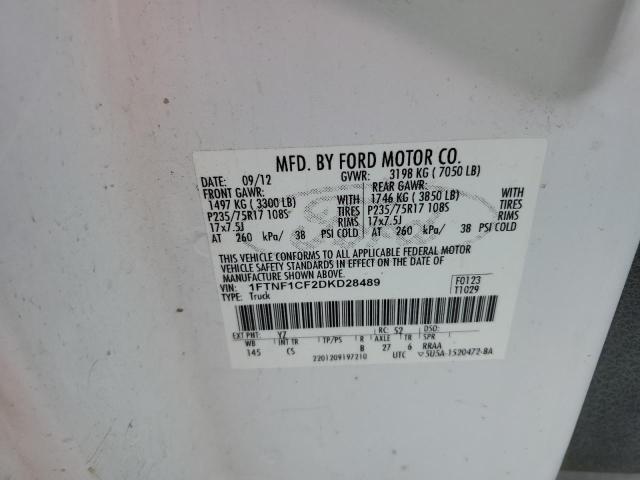 Photo 10 from auction – 2013 FORD F150 with VIN 1FTNF1CF2DKD28489