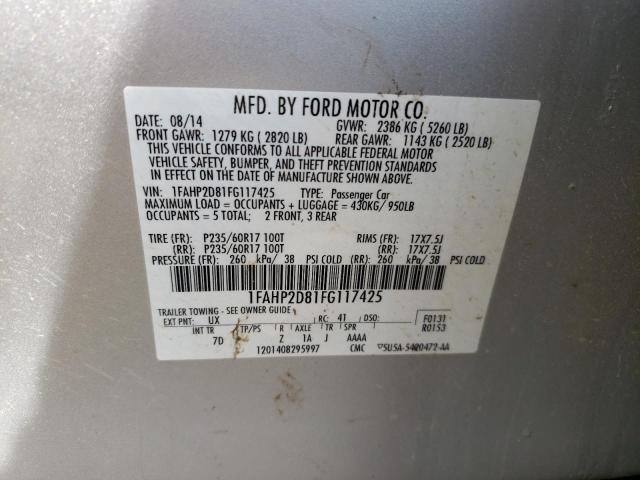 Photo 10 from auction – 2015 FORD TAURUS SE with VIN 1FAHP2D81FG117425