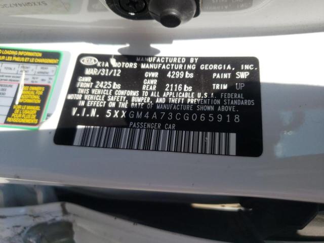 Photo 10 from auction – 2012 KIA OPTIMA LX with VIN 5XXGM4A73CG065918