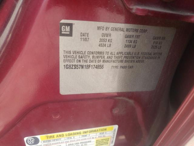 Photo 10 from auction – 2008 SATURN AURA XE with VIN 1G8ZS57N18F174856