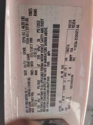 Photo 10 from auction – 2014 FORD ESCAPE SE with VIN 1FMCU0GX9EUB27300