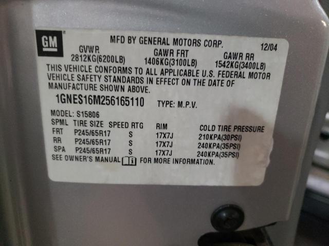 Photo 10 from auction – 2005 CHEVROLET TRAILBLAZE with VIN 1GNES16M256165110