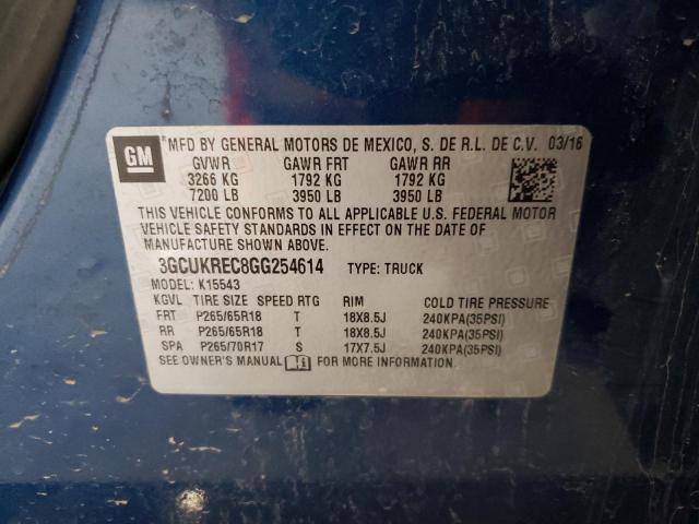 Photo 10 from auction – 2016 CHEVROLET SILVERADO with VIN 3GCUKREC8GG254614