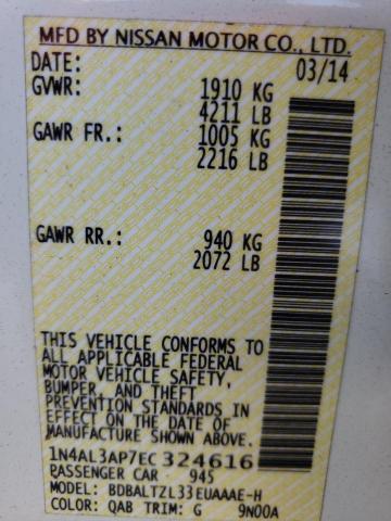 Photo 10 from auction – 2014 NISSAN ALTIMA 2.5 with VIN 1N4AL3AP7EC324616