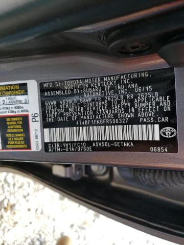 Photo 10 from auction – 2015 TOYOTA CAMRY LE with VIN 4T4BF1FK6FR506327
