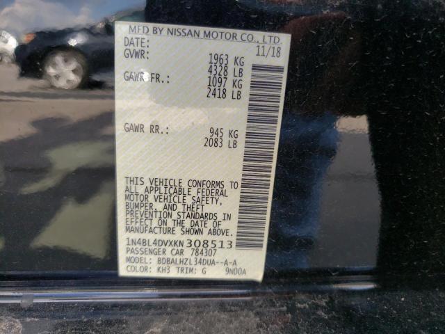 Photo 10 from auction – 2019 NISSAN ALTIMA SV with VIN 1N4BL4DVXKN308513