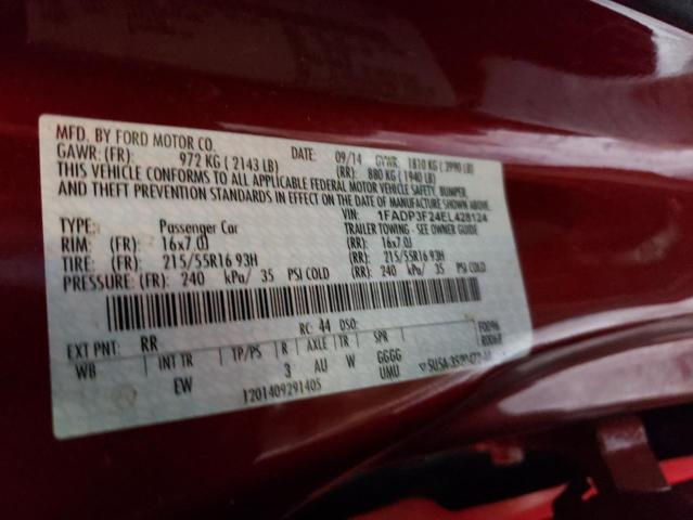 Photo 10 from auction – 2014 FORD FOCUS SE with VIN 1FADP3F24EL428124