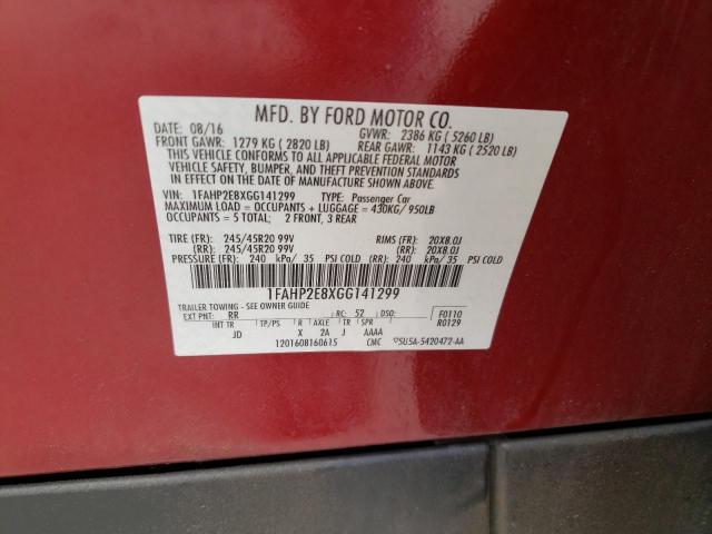 Photo 10 from auction – 2016 FORD TAURUS SEL with VIN 1FAHP2E8XGG141299