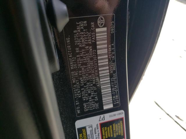 Photo 10 from auction – 2012 TOYOTA CAMRY BASE with VIN 4T1BF1FK1CU130772