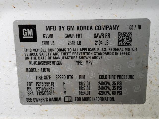 Photo 10 from auction – 2019 BUICK ENCORE PRE with VIN KL4CJASB5KB701309