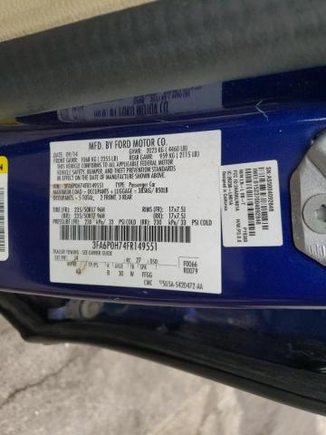 Photo 10 from auction – 2015 FORD FUSION SE with VIN 3FA6P0H74FR149551
