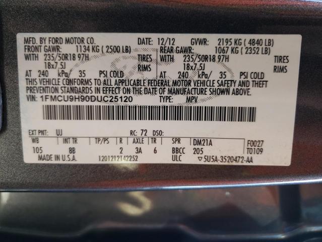 Photo 10 from auction – 2013 FORD ESCAPE SEL with VIN 1FMCU9H90DUC25120
