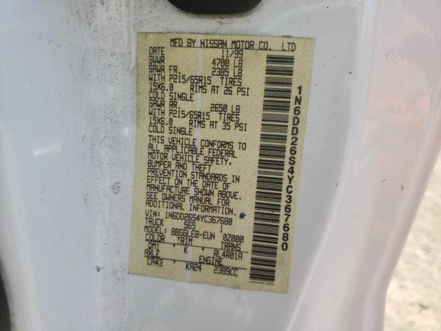 Photo 10 from auction – 2000 NISSAN FRONTIER with VIN 1N6DD26S4YC367680