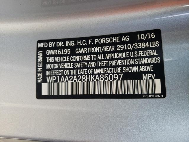 Photo 10 from auction – 2017 PORSCHE CAYENNE with VIN WP1AA2A28HKA85097