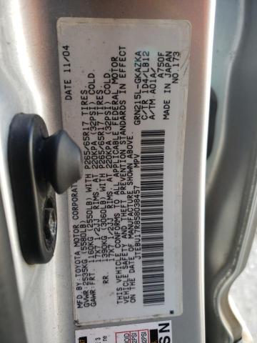 Photo 10 from auction – 2005 TOYOTA 4RUNNER LI with VIN JTEBU17R858038457