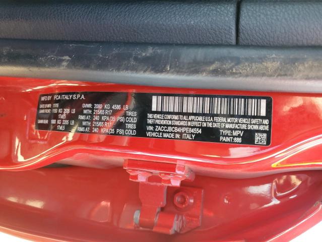 Photo 10 from auction – 2017 JEEP RENEGADE T with VIN ZACCJBCB4HPE84554