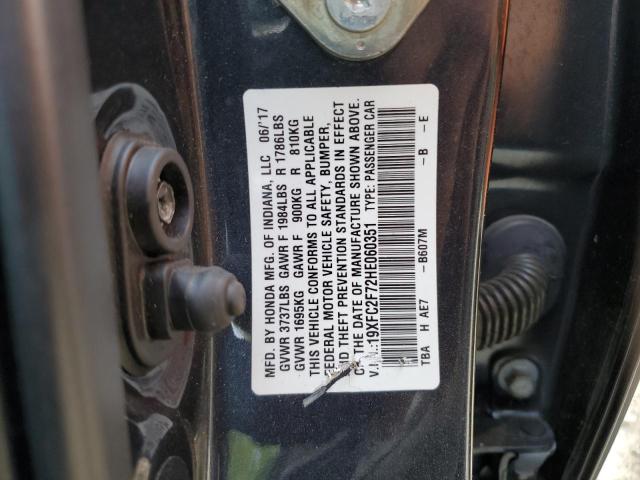 Photo 10 from auction – 2017 HONDA CIVIC EX with VIN 19XFC2F72HE060351