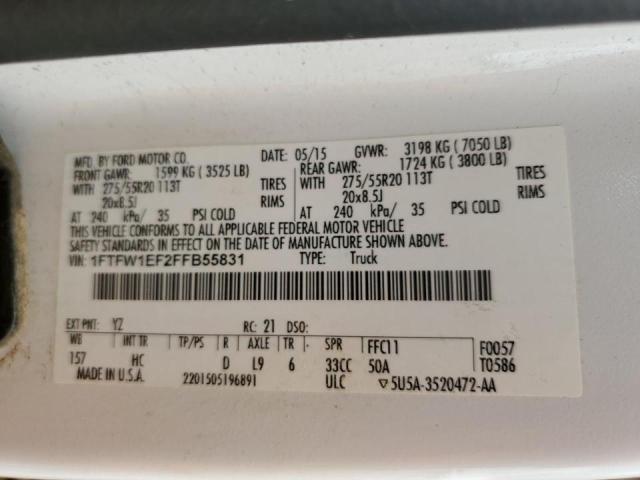 Foto 10 de la subasta – 2015 FORD F150 SUPER con VIN 1FTFW1EF2FFB55831
