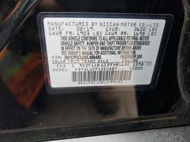 Photo 10 from auction – 2019 NISSAN KICKS S with VIN 3N1CP5CU3KL499485