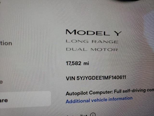 Photo 8 from auction – 2021 TESLA MODEL Y with VIN 5YJYGDEE1MF140611