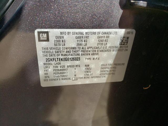 Photo 10 from auction – 2016 GMC TERRAIN SL with VIN 2GKFLTEK0G6126023