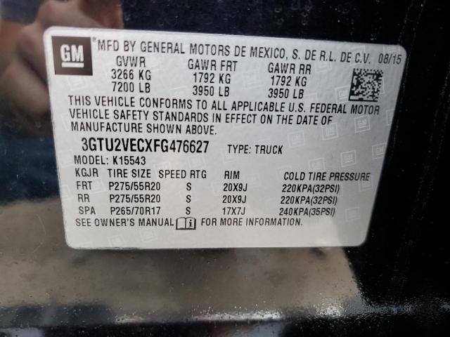 Photo 10 from auction – 2015 GMC SIERRA K15 with VIN 3GTU2VECXFG476627