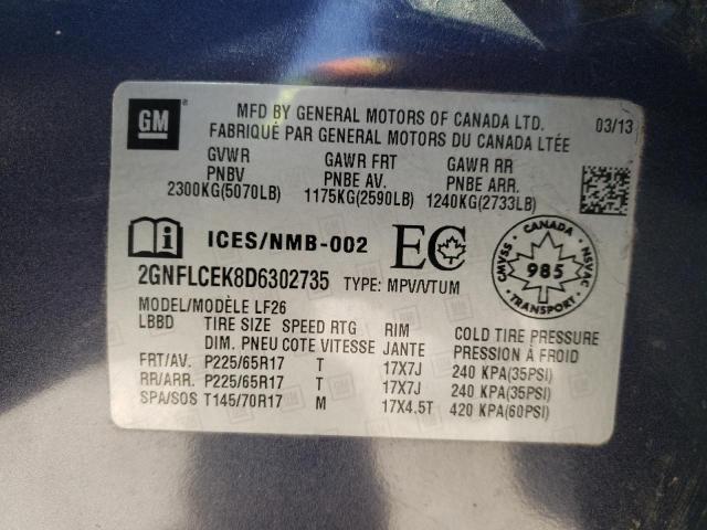 Photo 10 from auction – 2013 CHEVROLET EQUINOX LS with VIN 2GNFLCEK8D6302735