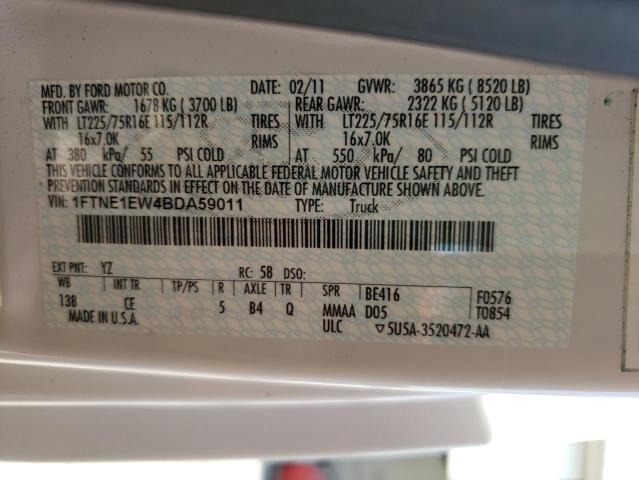 Photo 10 from auction – 2011 FORD ECONOLINE with VIN 1FTNE1EW4BDA59011