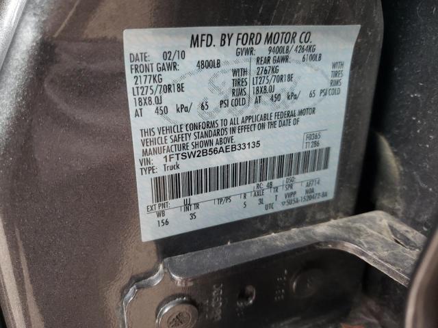 Photo 10 from auction – 2010 FORD F250 SUPER with VIN 1FTSW2B56AEB33135