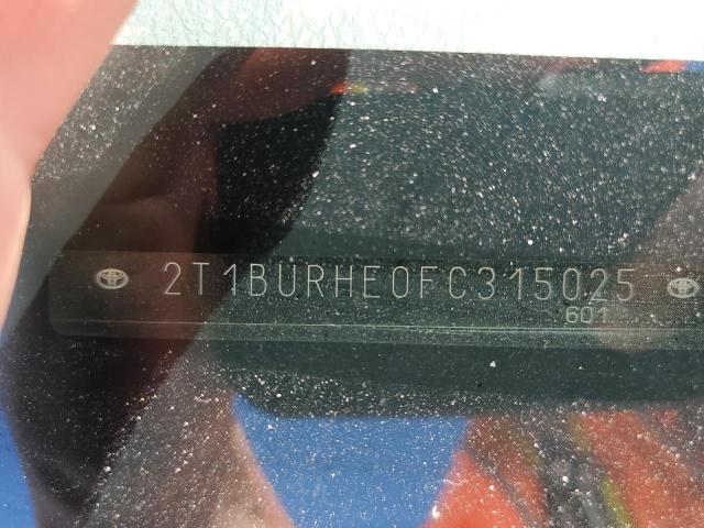 Photo 10 from auction – 2015 TOYOTA COROLLA L with VIN 2T1BURHE0FC315025