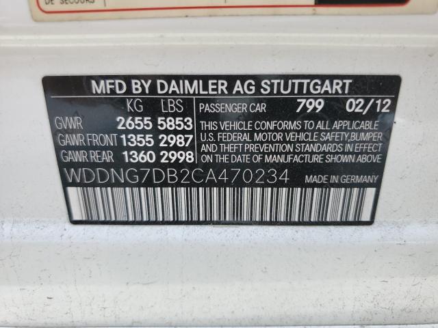 Photo 10 from auction – 2012 MERCEDES-BENZ S 550 with VIN WDDNG7DB2CA470234
