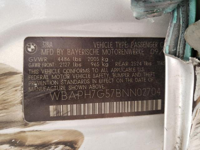 Photo 10 from auction – 2011 BMW 328 I with VIN WBAPH7G57BNN02704
