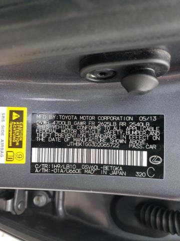 Photo 10 from auction – 2013 LEXUS ES 350 with VIN JTHBK1GG3D2065722