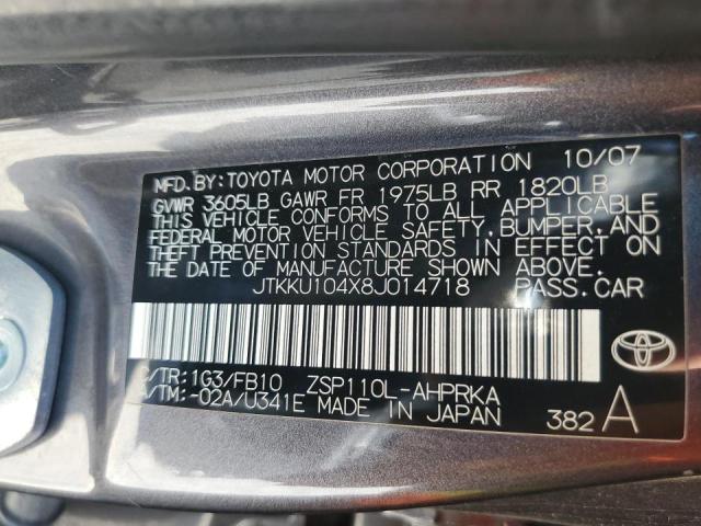 Photo 10 from auction – 2008 TOYOTA SCION XD with VIN JTKKU104X8J014718
