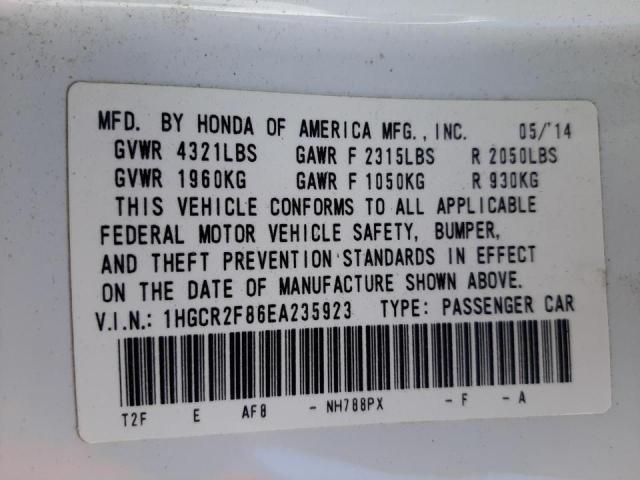 Photo 10 from auction – 2014 HONDA ACCORD EXL with VIN 1HGCR2F86EA235923