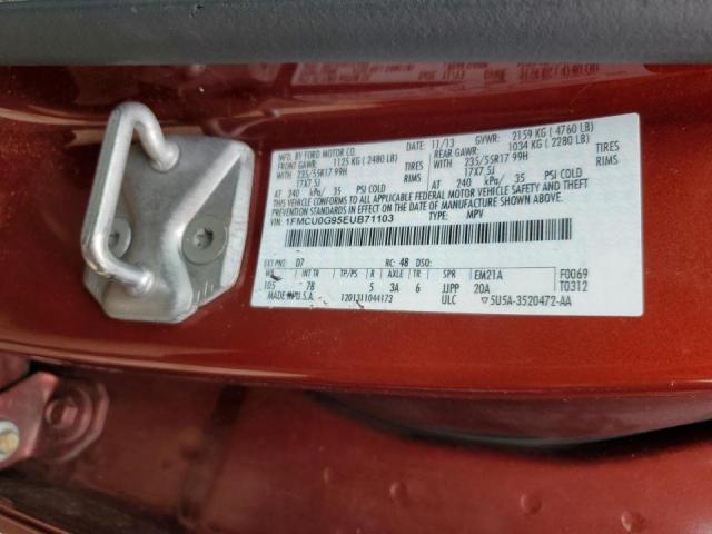 Photo 10 from auction – 2014 FORD ESCAPE SE with VIN 1FMCU0G95EUB71103